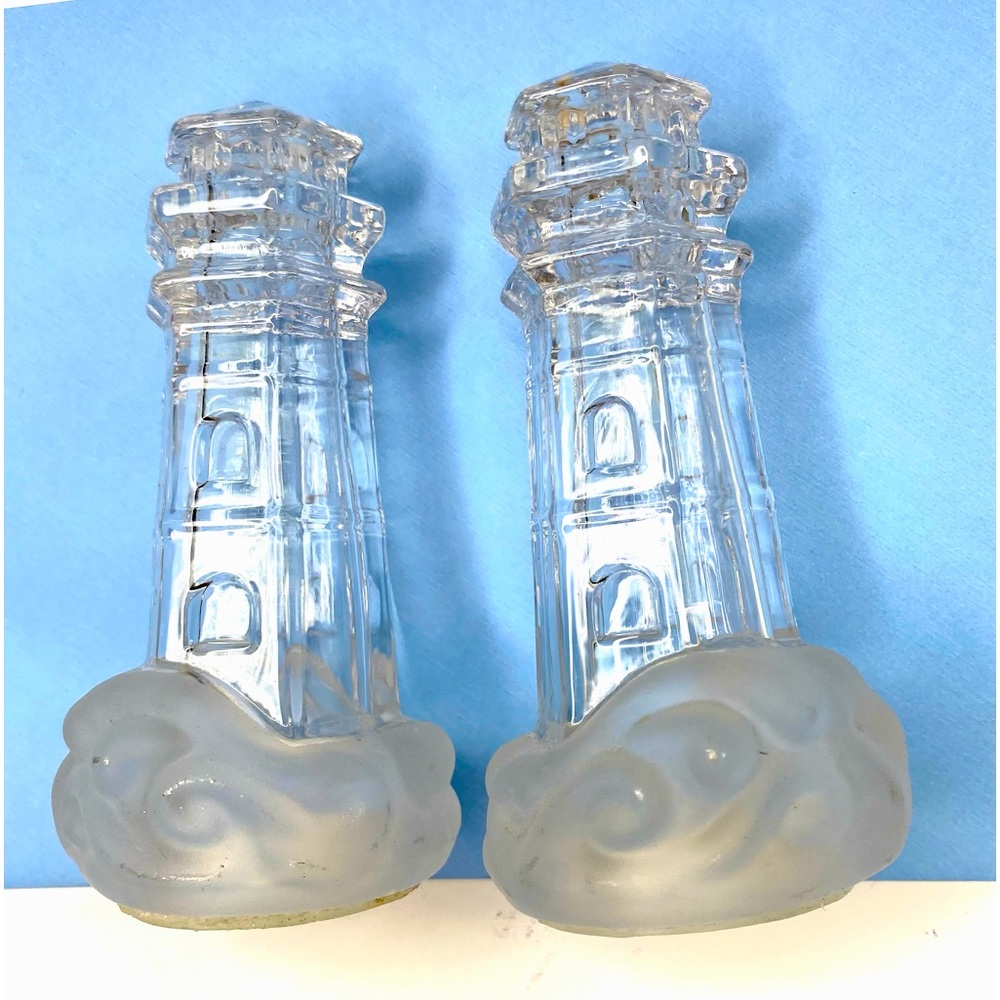 Crystal Lighthouse Salt & Pepper Shakers, Vintage - Picture 4 of 6